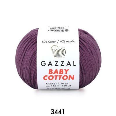 GAZZAL  BABY COTTON   3441  - 60% Хлопок, 40% Акрил 50 г/165 м
