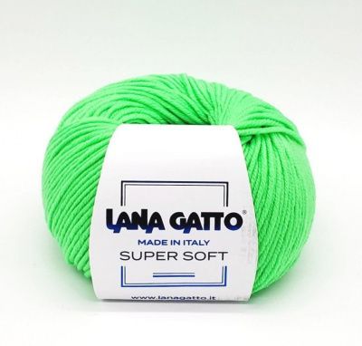 Lana Gatto Super Soft (14474 зеленый неон) 100% меринос экстрафайн 50 г/125 м